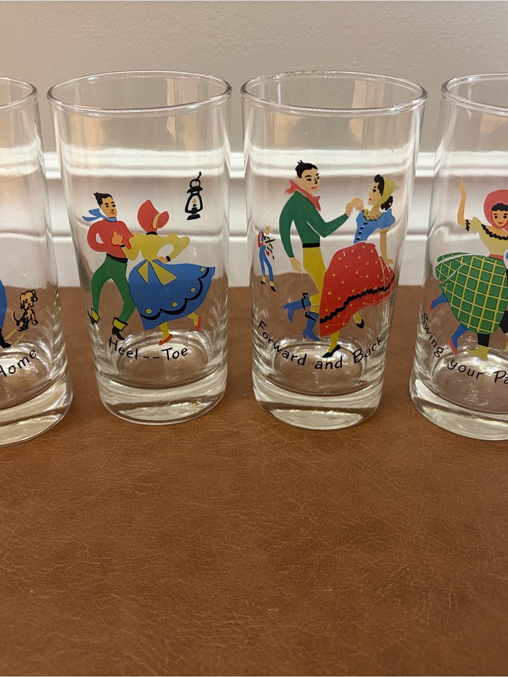 Retro Square Dance Drinking Glasses